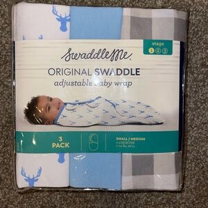 SwaddleMe Adjustable Baby Wrap - Blue and Gray Deer Design